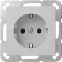 Gira System 55 Presa SCHUKO con coperchio a ribalta, grigio 4183015