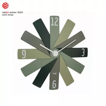 TFA Dostmann 60.3020.04 Orologio da parete al quarzo 400 mm verde oliva lancetta dei secondi continua