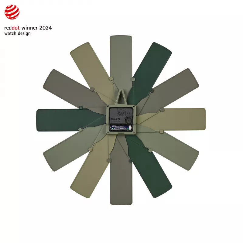 TFA Dostmann 60.3020.04 Orologio da parete al quarzo 400 mm verde oliva lancetta dei secondi continua