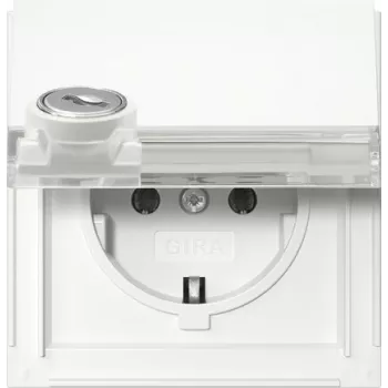 Gira 446766 Presa SCHUKO con interruttore a chiave, chiusura non uguale, 16 A, 250 V, da incasso, bianco puro lucido