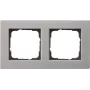 Gira E2 Placca 2 posti piatta acciaio inox 0212335