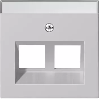 Gira System 55 Placca di copertura per 2 Modular Jack, uscita inclinata 30°, grigio 2640015