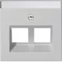 Gira System 55 Placca di copertura per 2 Modular Jack, uscita inclinata 30°, grigio 2640015
