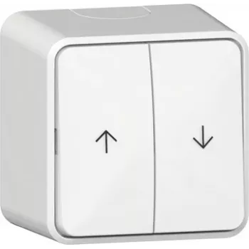 GIRA Interruttore a bilanciere da parete per controllo tapparelle, bianco puro, frecce su/giù, 250 V, 10 A 315813
