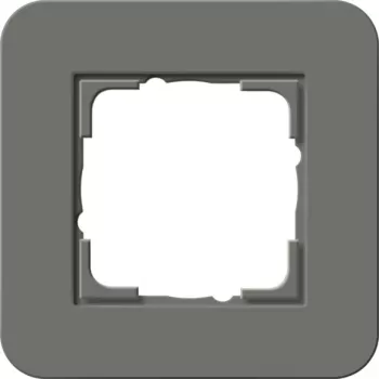 Gira System 55 Placca di copertura 1 modulo grigio scuro/bianco puro lucido 0211413
