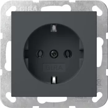 Gira System 55 Presa SCHUKO con coperchio a ribalta, antracite 418028