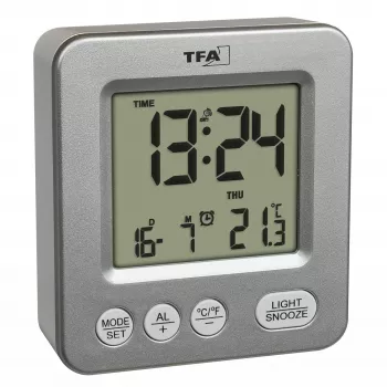 TFA Dostmann COSY Sveglia radiocontrollata argento 60.2567.54