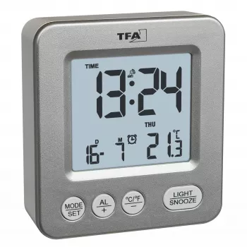 TFA Dostmann COSY Sveglia radiocontrollata argento 60.2567.54