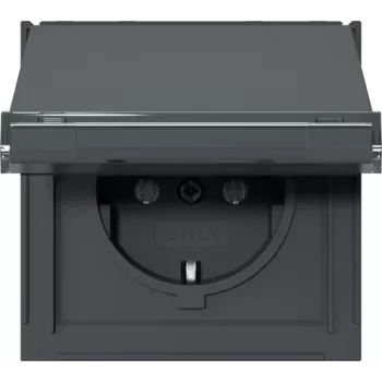 Presa Schuko Gira TX_44 con coperchio a ribalta e campo per etichetta, antracite 441067