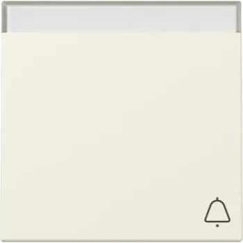 Placca a bilanciere Gira System 55 con simboli campana e luce, bianco crema lucido 367301