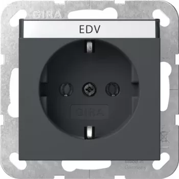 Presa SCHUKO Gira 445728 con coperchio a ribalta, System 55, antracite