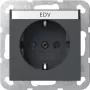 Presa SCHUKO Gira 445728 con coperchio a ribalta, System 55, antracite