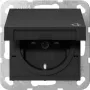Presa SCHUKO Gira con coperchio a ribalta e serratura a cilindro, System 55, bianco puro 4414005