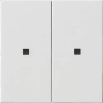 Gira System 3000 Placca a bilanciere 2 moduli, bianco puro satinato, non stampata 536903