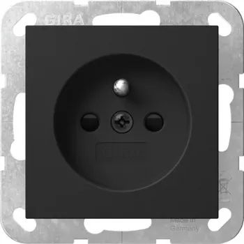 Presa Schuko Gira 4485005 con contatto di terra e shutter integrato, System 55, bianco puro