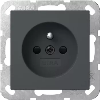 Presa Schuko Gira 448528 con contatto di terra, System 55, bianco puro