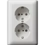 Presa Schuko Gira System 55 CEE 7/3, 16 A, 250 V, bianco puro lucido, coperchio a ribalta 078327