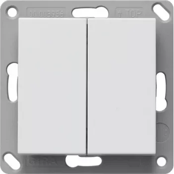 Gira Pulsante radio da parete, senza batteria, 2 posti, bianco puro 242203