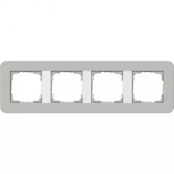 Gira Standard 55 Placca coprifilo 4 posti grigio/bianco puro 0214412
