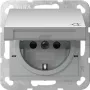 Gira System 55 Presa SCHUKO con coperchio a ribalta e protezione maggiorata contro i contatti, bianco puro lucido 475426