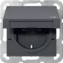 Gira System 55 Presa SCHUKO con coperchio a ribalta, bianco puro lucido 475428