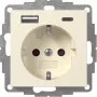 GIRA 245901 Presa SCHUKO con caricabatterie USB 2x Type-A/C System 55 bianco crema