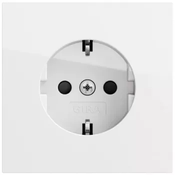 GIRA 445370 Presa SCHUKO con interruttore e coperchio a ribalta, bianco puro