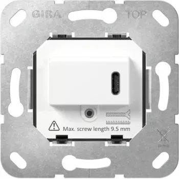 Gira meccanismo presa SCHUKO con USB Type-C PD, 16 A, 250 V, da incasso, nero 236200