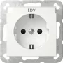 Gira 446227 presa SCHUKO con coperchio a ribalta, System 55, bianco puro lucido