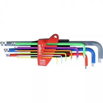 Wiha set di 9 chiavi esagonali con testa sferica con codice colore 1,5-10 mm ErgoStar 46555
