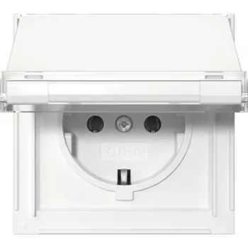 GIRA 441066 presa SCHUKO con coperchio a ribalta, Gira TX_44, bianco puro