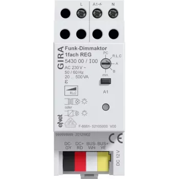 GIRA attuatore dimmer universale radio 1 canale guida DIN 543000