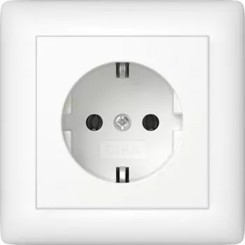Gira Standard 55 presa SCHUKO, 1 presa, bianco puro lucido, da incasso, 16 A, 250 V 444027