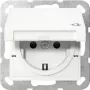 GIRA 475403 presa SCHUKO con coperchio a ribalta, protezione aumentata contro i contatti, System 55, bianco puro