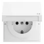 Gira 445470 presa SCHUKO con coperchio a ribalta e interruttore piatto, bianco puro lucido