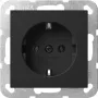 Gira System 55 Presa SCHUKO con coperchio a ribalta, nero 4180005