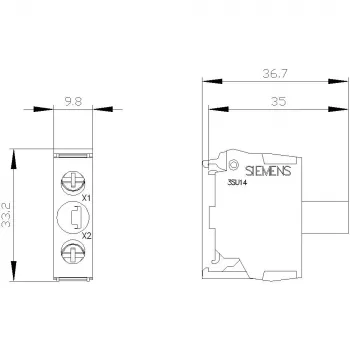 SIEMENS SIRIUS ACT Modulo LED con LED integrato, 24V AC/DC, verde, morsetto a vite 3SU14012BB401AA0
