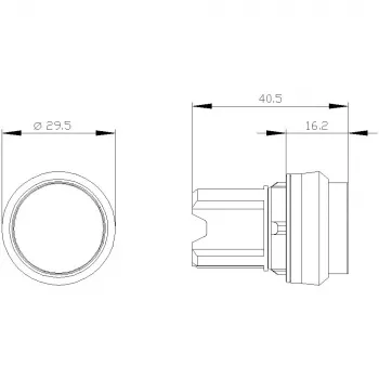 Siemens SIRIUS ACT Elemento frontale pulsante, plastica, rosso, 22mm, non illuminato, a pressione 3SU1000-0BB20-0AA0