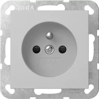 GIRA 4485015 Presa Schuko con contatto di protezione, System 55, bianco puro lucido