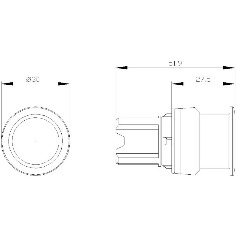 Siemens SIRIUS ACT Elemento frontale pulsante a fungo, plastica, verde, 40 mm, a pressione 3SU1000-1AD40-0AA0