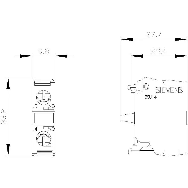 SIEMENS SIRIUS ACT 3SU1400-1AA10-1LA0 modulo di contatto, 1 NO, morsetto a vite, montaggio a base