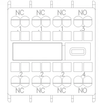 Siemens SIRIUS blocco contatti ausiliari 1NO+3NC, montaggio frontale, morsetti a vite, 3RH2911-2HA13