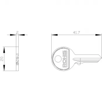 Siemens chiave per interruttore a chiave, numero di chiusura 455 3SU19500FC800AA0