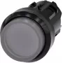 Siemens SIRIUS ACT elemento frontale pulsante illuminato, plastica, trasparente, 22mm, anello frontale nero 3SU1001-0BB70-0AA0