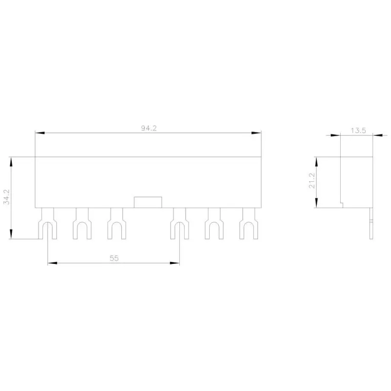 Siemens 3RV19152AB sbarra collettrice, passo 55 mm, 3RV1915
