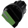 Siemens SIRIUS ACT Elemento frontale selettore, plastica, verde, 22 mm, 2 posizioni, O-I, a scatto 3SU1002-2BF40-0AA0