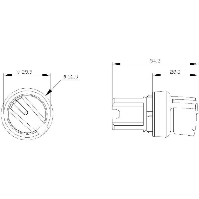 Siemens SIRIUS ACT Elemento frontale selettore, plastica, verde, 22 mm, 2 posizioni, O-I, a scatto 3SU1002-2BF40-0AA0
