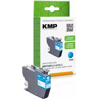 Cartuccia d'inchiostro ciano rigenerata KMP per Brother MFC-J1010DW (LC421XLC, 500 pagine, 7 ml) 1548,4003