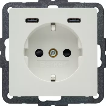 Presa SCHUKO Hager Berker Q.x con USB-C PD 20W, bianco polare 48156089