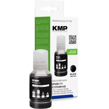 KMP EcoFill flacone d'inchiostro nero per Epson 111 (T03M140) – 127 ml, inchiostro pigmentato, 6000 pagine 1649,1001